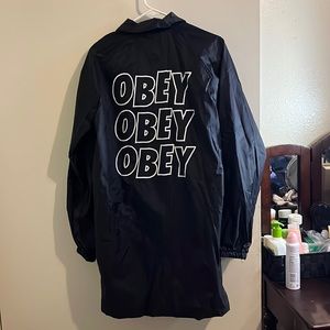 Black Obey Trenchcoat